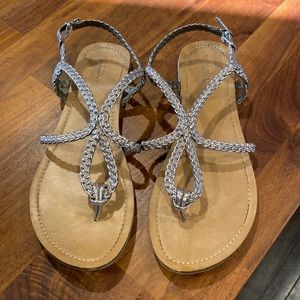 Merona Silver Strappy Sandals Size 10